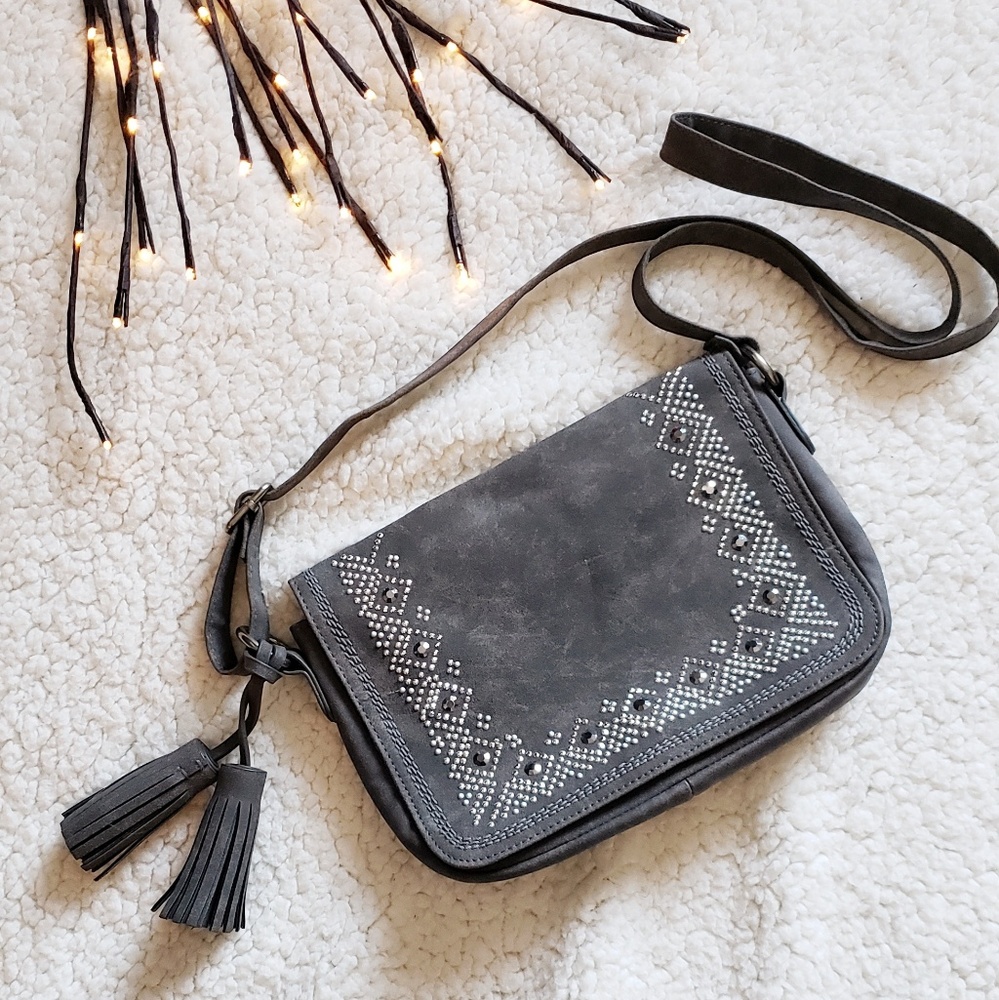 NWOT Gray and Silver Crossbody